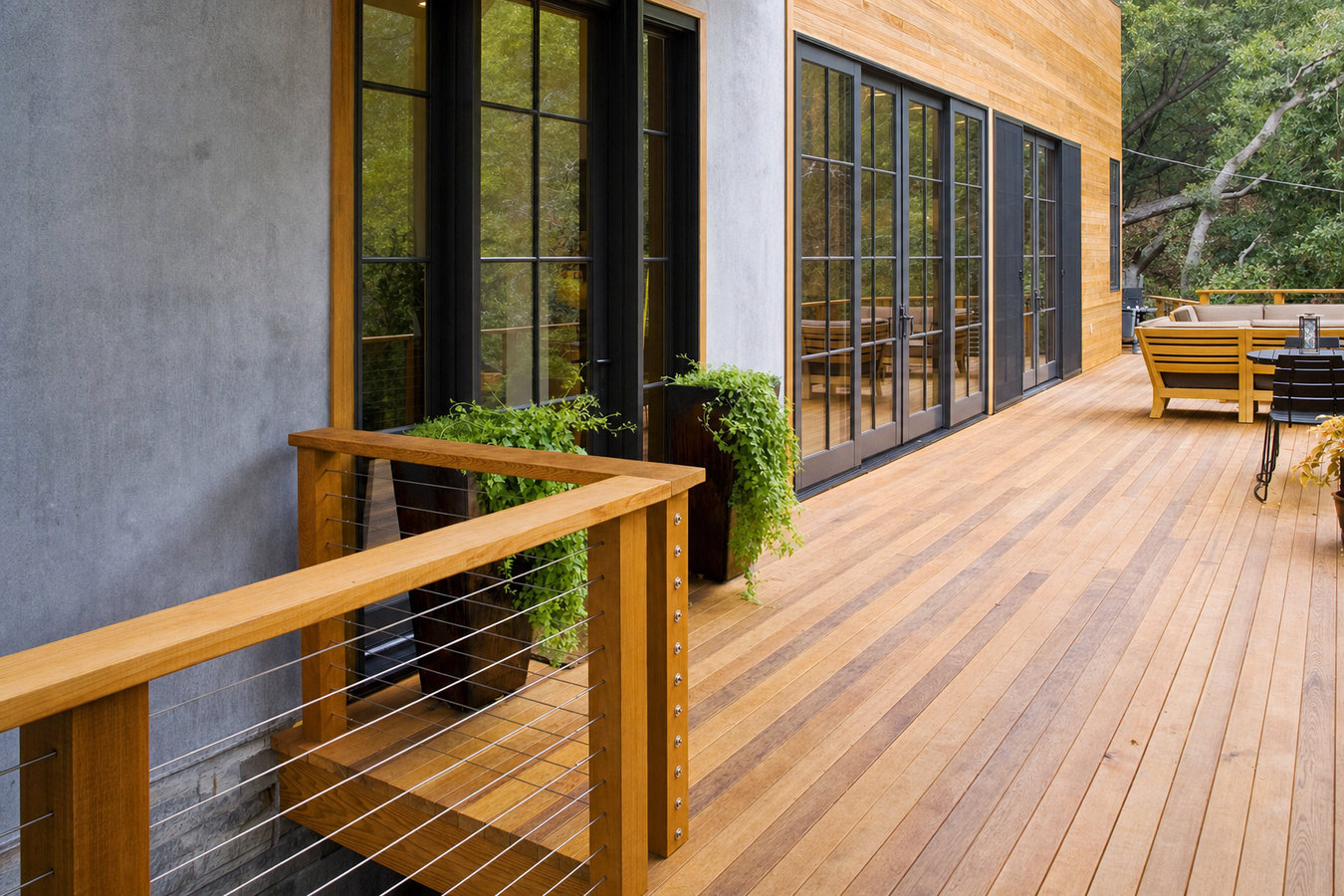 Cedar wood deck construction in Port Orange, FL